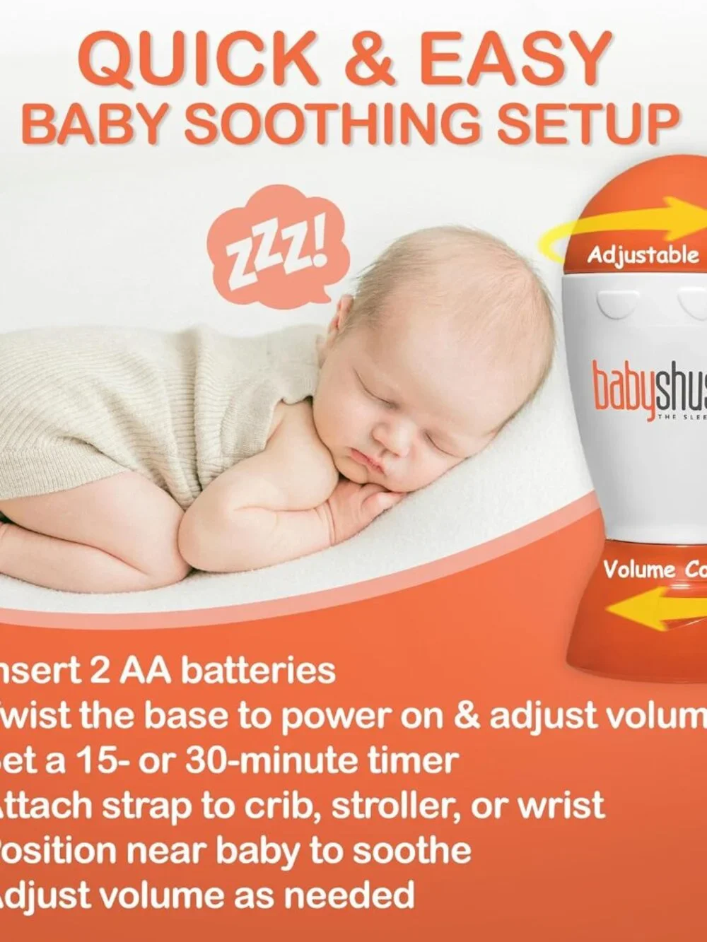 Portable Sound Machine - Mom-Like 'Shh!' Sound for Baby, Sleeping Soother, Newbo - Picture 6 of 8